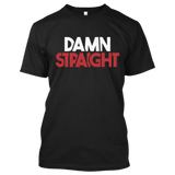 Damn Straight Black T-Shirt - White/Red